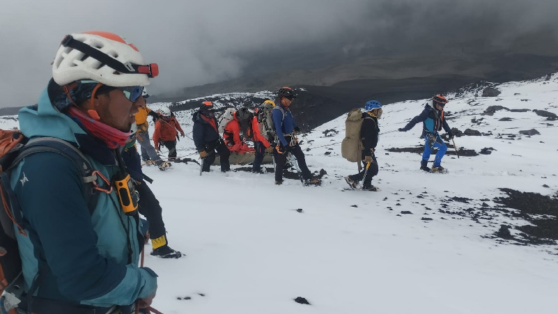 Avalancha en el volcán Cotopaxi