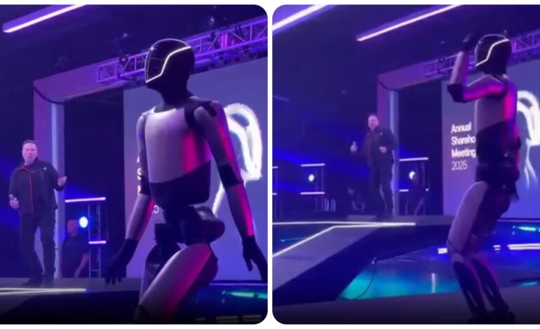 Elon Musk bailando con un robot de Tesla mientras se perfila como el primer trillonario del mundo: Video