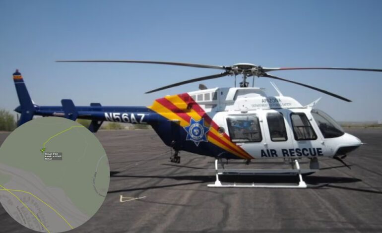 Un helicóptero policial del Departamento de Seguridad Pública de Arizona se estrelló la noche del miércoles