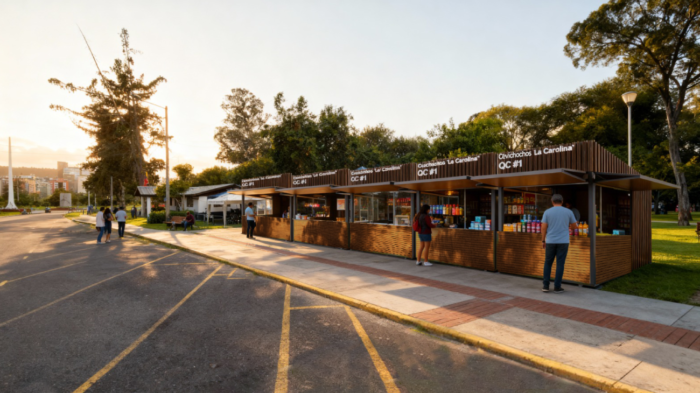 Varios espacios de la Carolina se renuevan con la instalación de nuevos kioscos