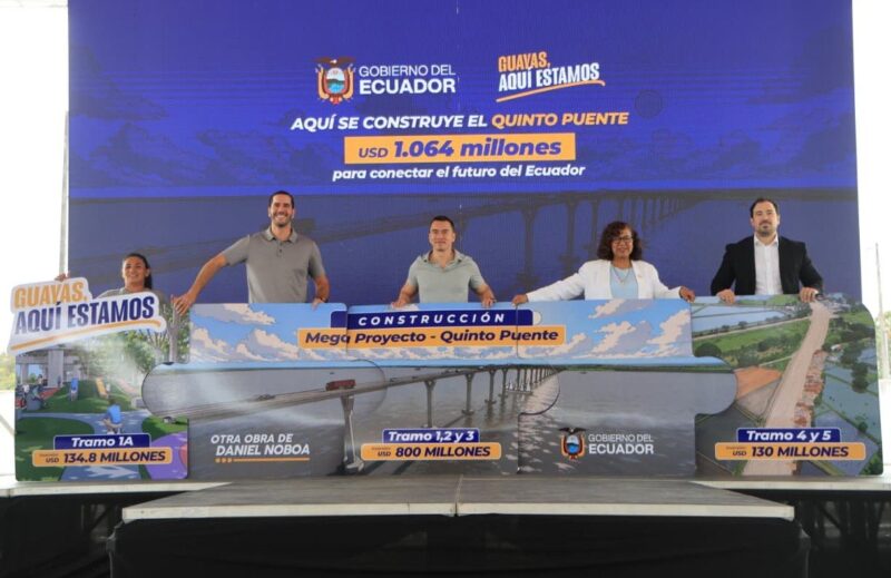 Daniel Noboa da inicio al megaproyecto  Quinto Puente