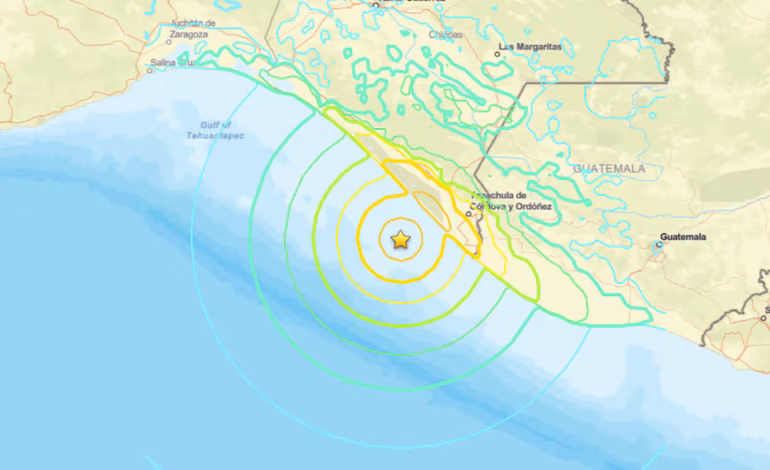 México: Fuerte sismo de magnitud 7.4 se registró frente a las costas de Chiapas