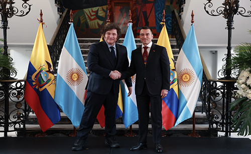 Presidentes Milei y Noboa sellan acuerdos para fortalecer relación bilateral