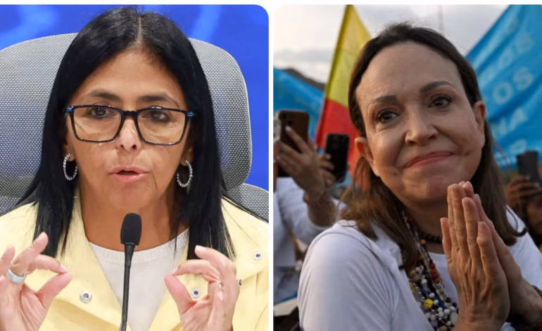  “Un show”: Delcy Rodríguez se refiere por primera vez a la llegada de María Corina Machado a Venezuela