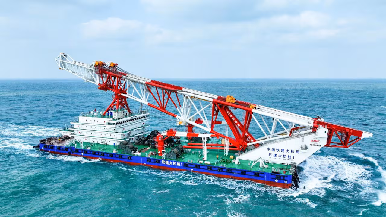 China envió un buque gigante a un país de Latinoamérica para construir un puente sobre el mar